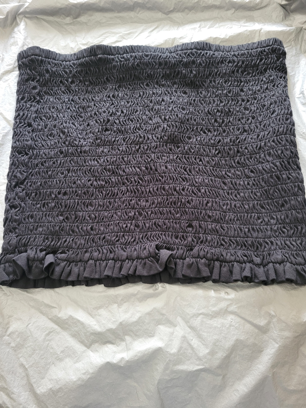 J. Crew Black Smocked Strapless Crop Top - Picture 3 of 3